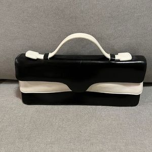 Hobo International Black and White Leather artsy Clutch Womens